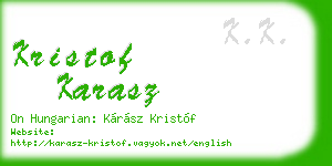 kristof karasz business card